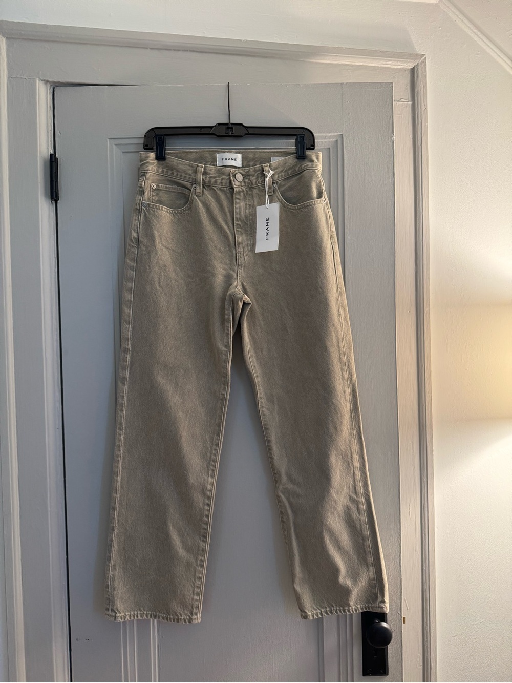 Frame Denim Neutral Tan Straight-Leg Jeans for Women